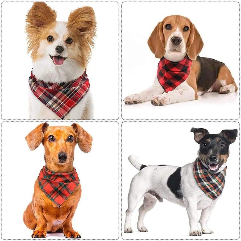 VIPITH 8 Pack Triangle Dog Bandanas, Reversible Plaid Painting Bibs Scarf, Washable Christmas Dog Bandanas Boy Girl Apparel & Accessories Kerchief Set - Image 5